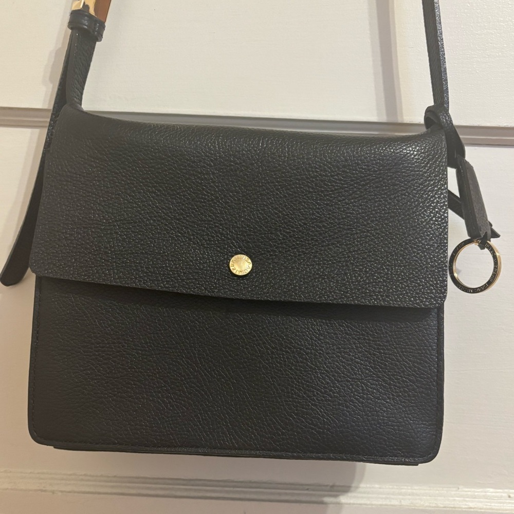 Isaac Mizrahi Black Leather Crossbody Bag